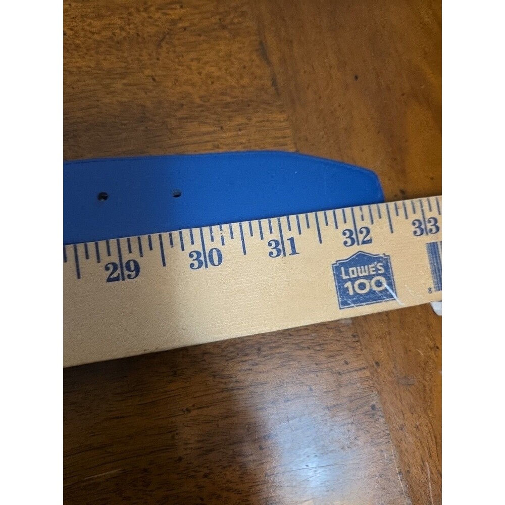 Honors Accessories Blue Suede Belt Size Medium Large Geometric Print 1980s 1990s - Picture 6 of 6